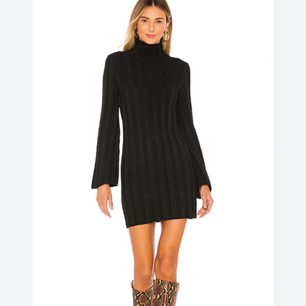 Lovers + Friends Taytay Sweater Dress in Black – Size S